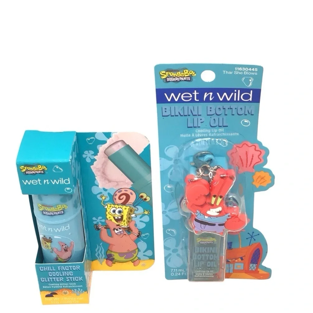 Wet N Wild SpongeBob Limited Edition Cooling Lip Oil Gloss & Glitter Stick Set